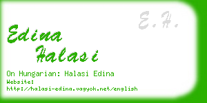 edina halasi business card